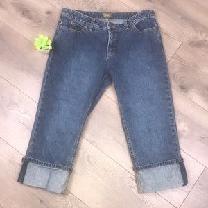 CASLON Cuffed Capri Cropped Blue Jeans Petite